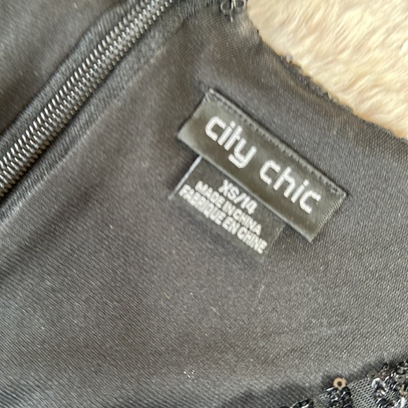 City Chic Black Glitter Dress - Picture 11 of 14